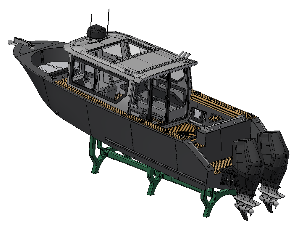 DEFENDER 22 - 1/6 Scale - Twin Outboard Boat - W/O Outboards