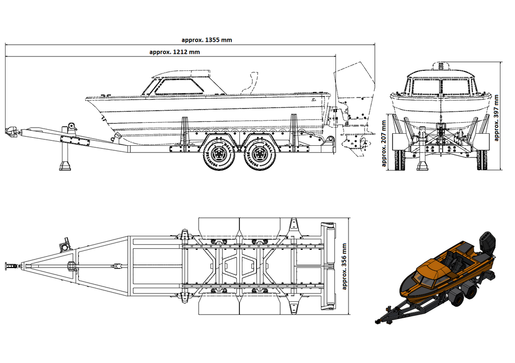 TRAILER Fjordling/Jetling - 1/6 Scale Trailer for AXIAL SCX6