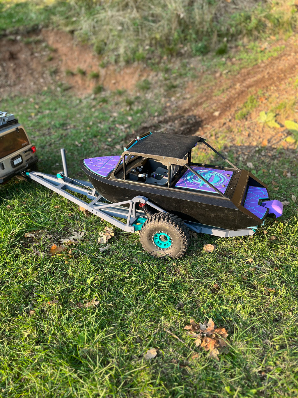 BAJA TRAILER for DeathBoat - 1/6 Scale Trailer for AXIAL SCX6