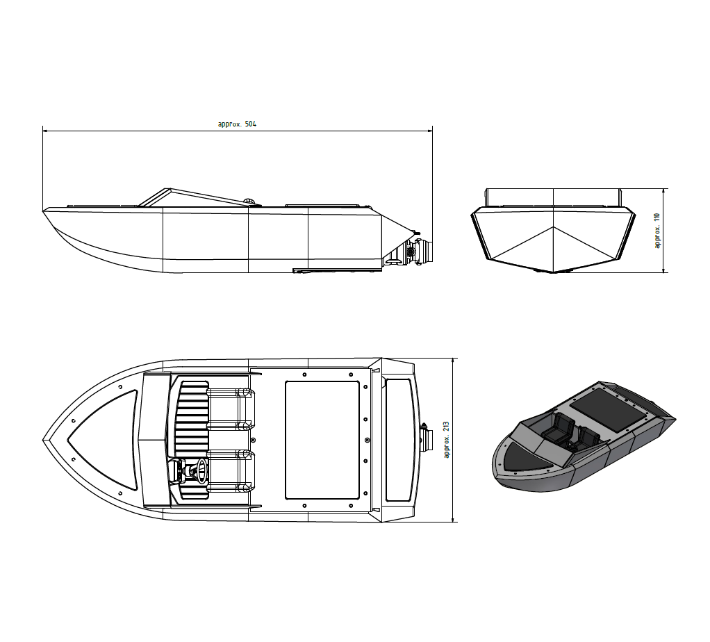 MINI SPEEDSTER - 1/10 Scale River jet Boat - HPW25 Incl.